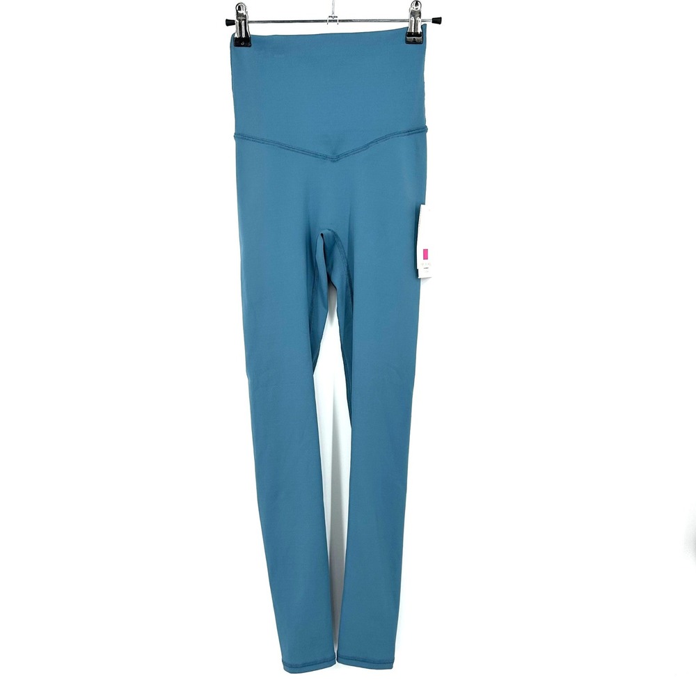 NWT EMILY HSU DESIGN‎ Freestyle Flat Front High Rise Legging Ocean Light Blue XS